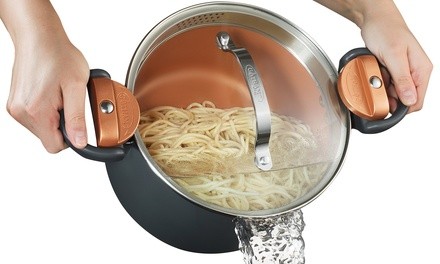 Gotham Steel Pasta Pot with Glass Lid and Non-Stick Ti Cerama