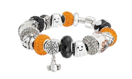 Halloween Themed Crystal Charm Bracelet Made with Swarovski Elements