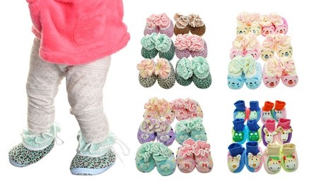 Baby Slipper Socks & Booties (6-Pack)