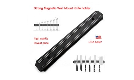 Magnetic Knife Tool Holder Rack Block Kitchen Bar Magnet Strip Organizer Wall