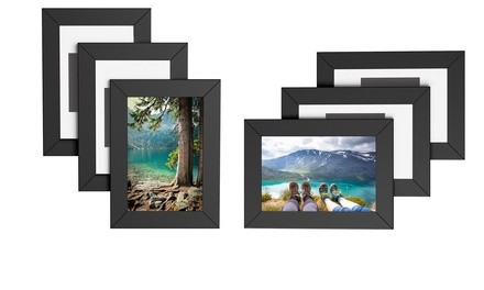 Hastings Home Black Wooden Picture Frame Set (6-Pack)