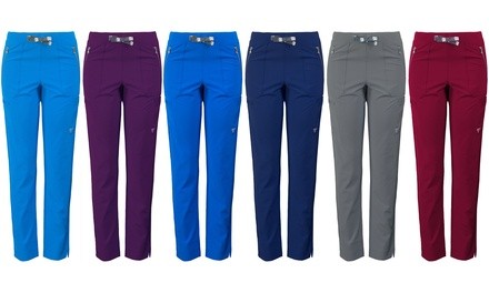 Material Girl Women's SuperFlex Stretch Scrub Bottoms with Zipper Pocket. Plus Sizes (Up to 3X) Available.
