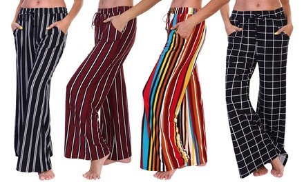 Angelina Mid-Rise Palazzo Pants with Pockets (1- or 4-Pack). Plus Sizes Available.