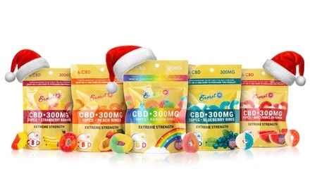 Extreme Strength CBD-Infused Fruit Flavored Gummy Packs (300mg, 10-Count)