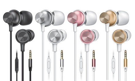 Overtime OTEBMTL2 Ergonomic Wired Metallic In-Ear Stereo Earbuds with Mic