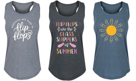 Instant Message Flip Flop Life Women's Tanks. Plus Sizes Available.