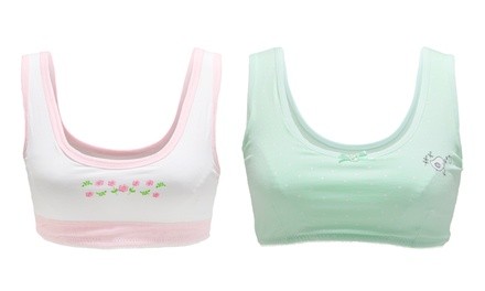 Angelina Girls Wire-Free Lightly Padded Cotton Training Bras (6-Pack)