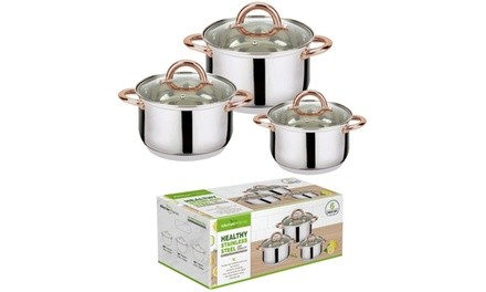 Pro Chef 6-Piece Stainless Steel Casserole Set