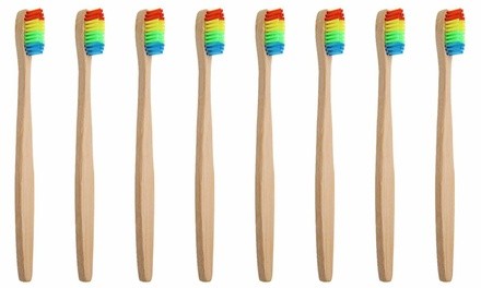 Wooden Rainbow Bamboo Toothbrush (4, 8, 12, 16 or 20 Pack)