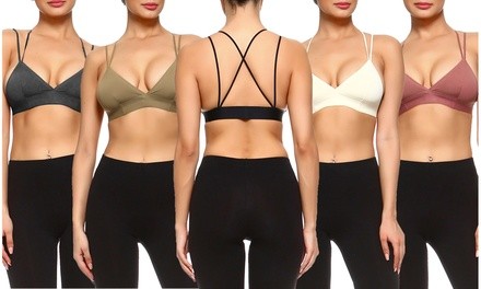 Style Clad Seamless Strappy Cross-Back Triangle Bralette