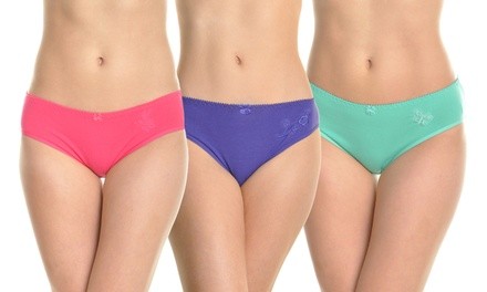 Women's Classic Cotton Mid-Rise Bikini Panties (6-Pack)