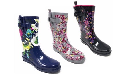 Women's Floral or Camouflage Short Rain Boots