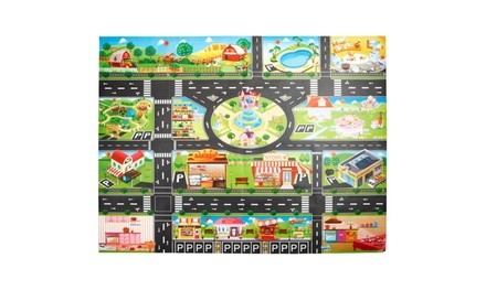 Kids Play Mat City Road Buildings Parking Map Game Scene Map Educational Toys