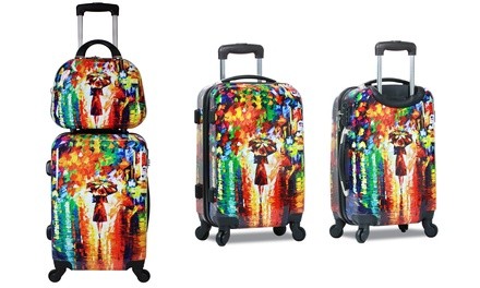 World Traveler Paris Nights Carry-On Hardside Luggage Set (2-Piece)