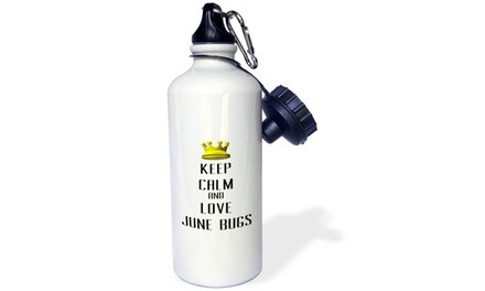  Water Bottle  Gold Crown Keep Calm And Love June Bugs 