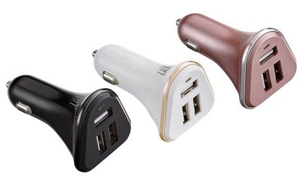 LAX Gadgets 3-Port USB Car Charger (1-, 2-, or 3-Pack)