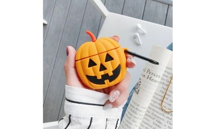3D Halloween Pumpkin Lamp Jack O Lantern Case For Apple Airpods Earbuds