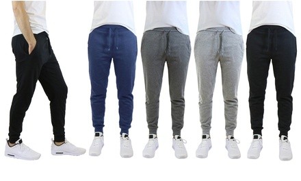 Men's Slim Fit Fleece Jogger Sweatpants with Zipper Pockets