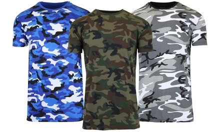 Galaxy By Harvic Men's Short Sleeve Crew Neck Camo Printed Tee (S-2XL)