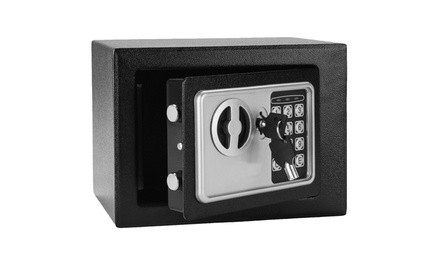 Mini Wall-in Style Electronic Code Metal Steel Box Safe Case Black