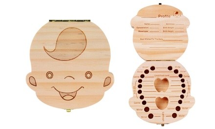 Baby Tooth Wooden Storage Keepsake Box