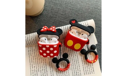 AirPod Cute Mickey / Minnie Character Charging Shockproof Case w/Ring Buckle