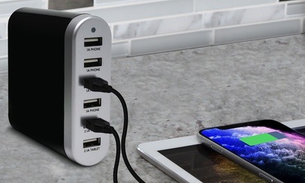 Sharper Image 6 USB Port Rapid Desktop Charging Station