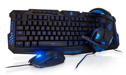 SportsBot Gaming Keyboard, Headphone and Mouse Bundles