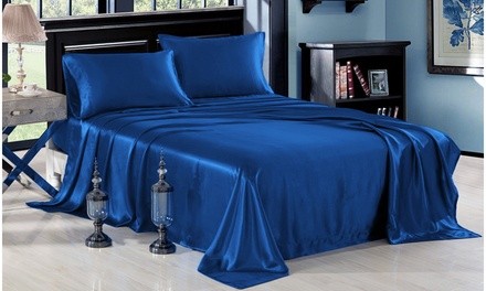 Silky Satin Solid Sheet Set. Multiple Options Available.