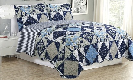 Kim and Mel Quilted Bedspread Set (3-Piece)