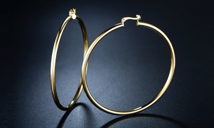 60mm 18K Gold Plated Hoop Earring By Sevil