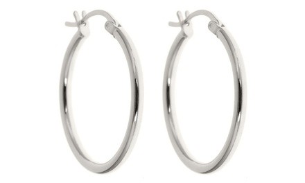 Classic French Lock Earring Hoops in Solid Sterling Silver