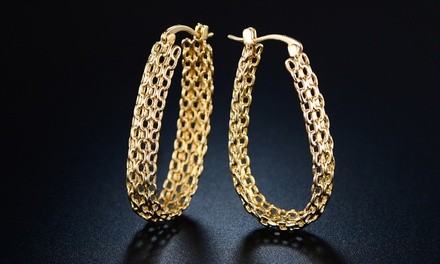 18K Gold Plated Hoop Earrings By Sevil