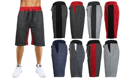 Men's Slim-Fit French Terry Jogger Shorts with Color Trim Design (S–3XL)