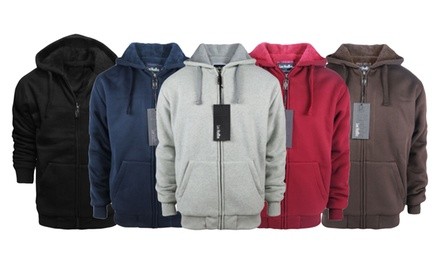 LeeHanTon Men's Solid Sherpa-Lined Hoodies (S-5XL)