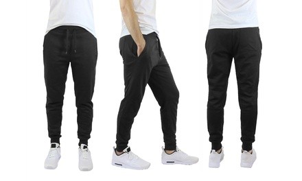 Men's Black Slim-Fit Fleece Jogger Sweatpants (S–2XL)