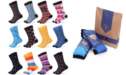 Gallery Seven Men's Funky Colorful Socks (12 Pairs)