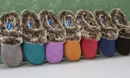 Floopi Women's Aztec Two-Tone Fur-Lined Clog Slippers with Memory Foam