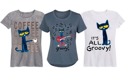 Women's Licensed Pete The Cat Tees. Plus size Available.