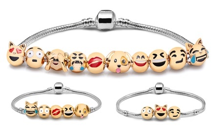 Version 2 Emoji Bracelet in 18K White Gold Plating