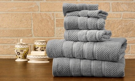 Bibb Home 100% Egyptian Cotton Towel Set (6-Piece)