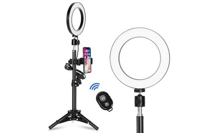 6 Inch With Button Super Fire Ring Light Plus Bracket Set