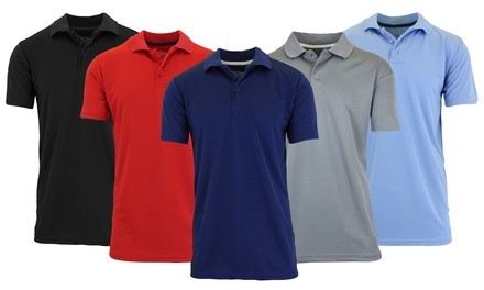 3-Pack Galaxy by Harvic Men's Moisture-Wicking Polo Shirts (S–3XL)