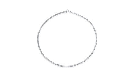 Bling Jewelry 925 Silver Cuban Curb Chain Anklet Ankle Bracelet