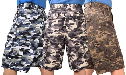 Maxxsel Oscar Jeans Men's Cotton Ripstop Camouflage Cargo Shorts (30-48)