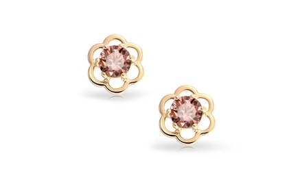 Bling Jewelry 14k Gold Simulated Alexandrite CZ Safety Kids stud