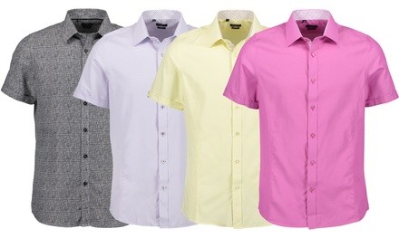 Rosso Milano Men's Short-Sleeve Modern-Fit Shirt (S-3XL)