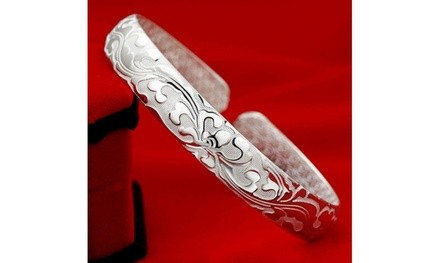 Fashion Women's 925 Sterling Silver Open Mouth Dull Polish Bracelet