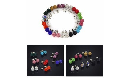28 Pack Crystal Ball Earrings Set