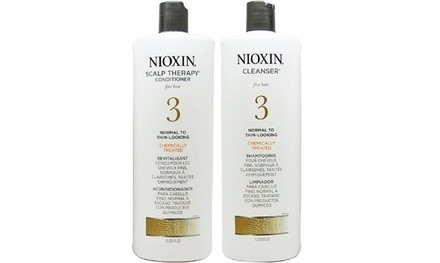 Nioxin System 3 Cleanser Shampoo & Scalp Therapy Conditioner 33.8 Oz/Liter DUO